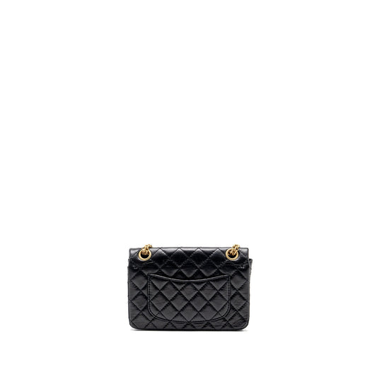 Chanel mini 2.55 reissue flap bag aged calfskin black