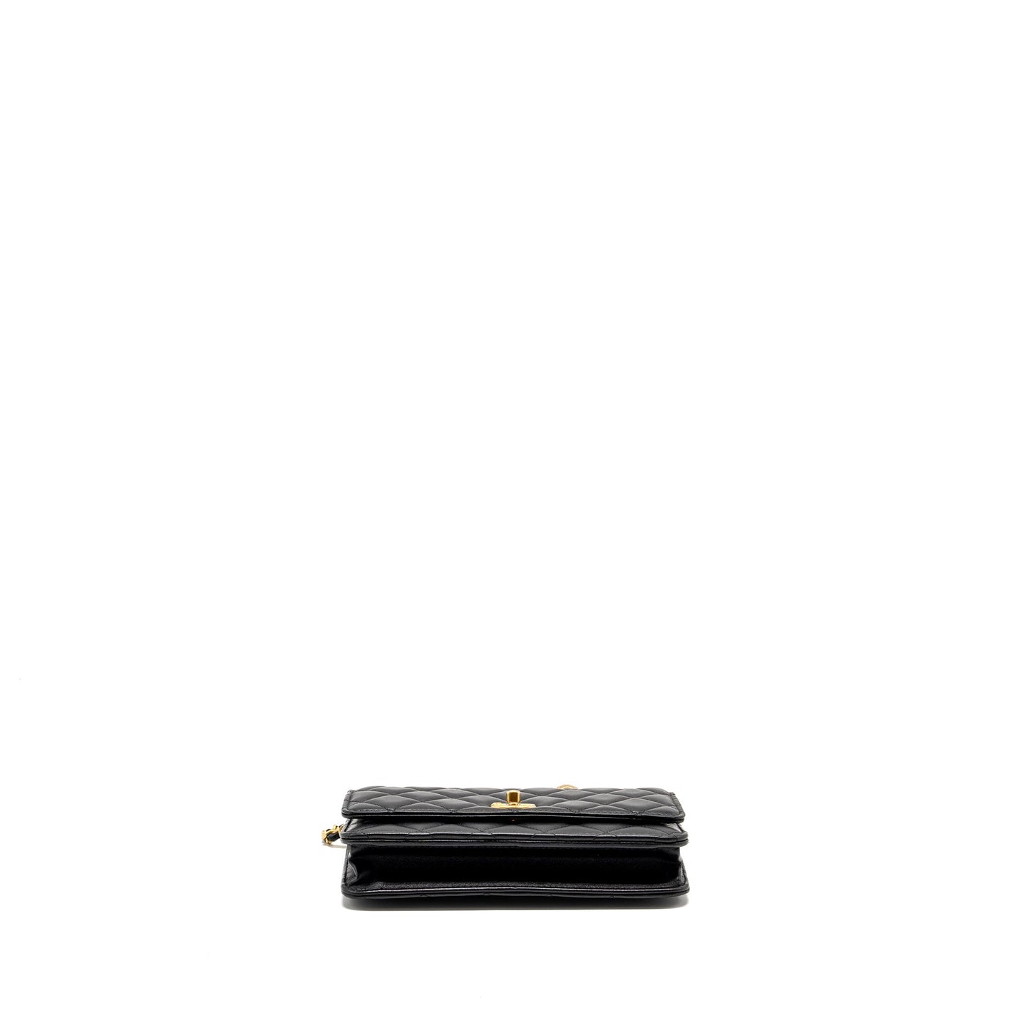 CHANEL Pearl Crush Wallet on Chain Lambskin Black  (Microchip)
