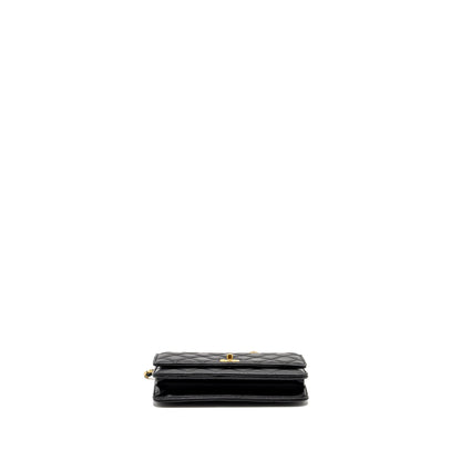 CHANEL Pearl Crush Wallet on Chain Lambskin Black  (Microchip)