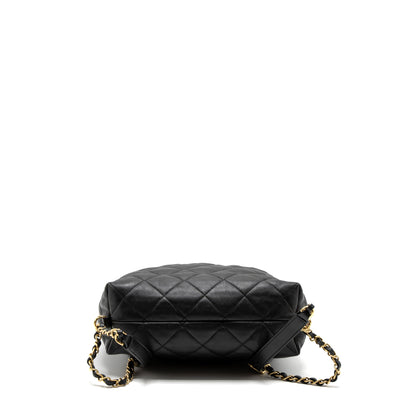 Chanel 22B Hobo Bag Lambskin Black Brushed  (Microchip)