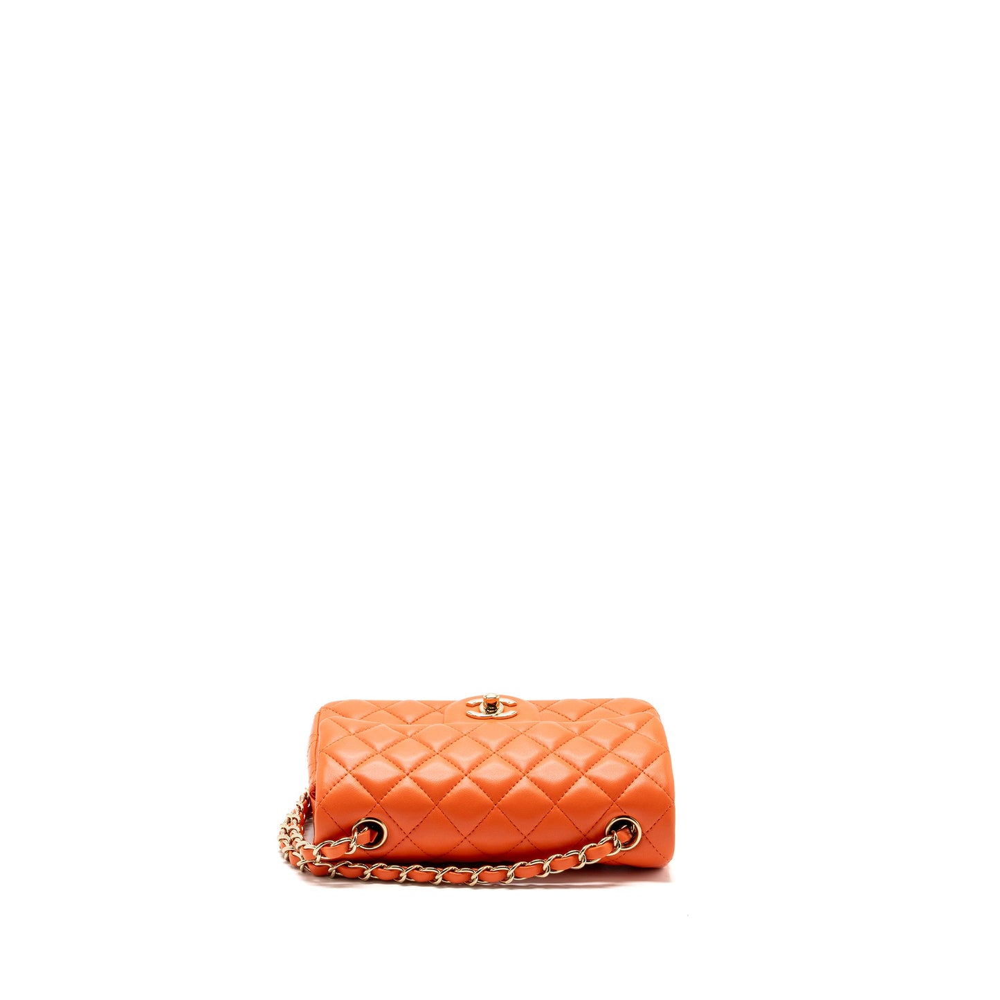 Chanel Mini Rectangular Flap Bag Lambskin Orange