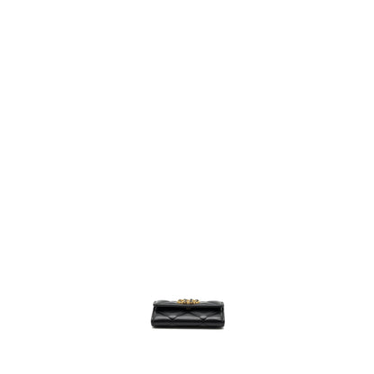 Chanel 19 flap card holder lambskin black  (microchip)