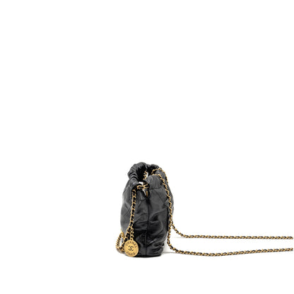 Chanel 23s Mini 22 Bag With Pearl Shiny Calfskin  (Microchip)