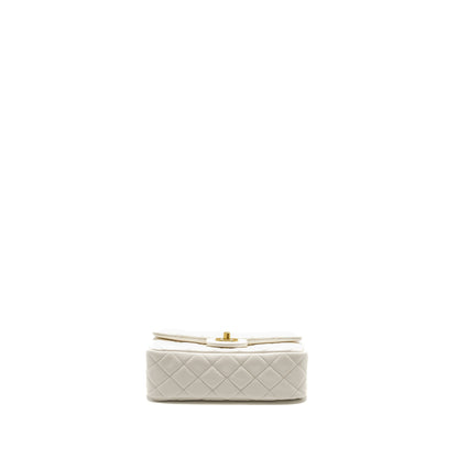 Chanel Pearl Crush Mini Rectangular Flap Bag Lambskin White  (Microchip)