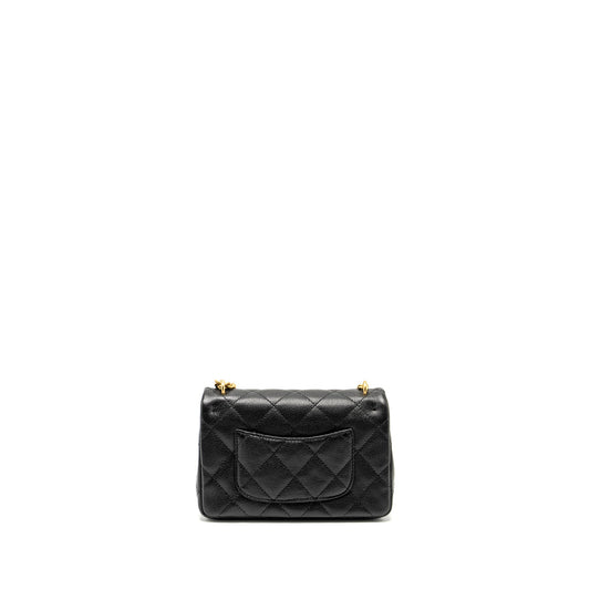 Chanel Coco Love Mini Flap Bag with Adjustable Chain Caviar Black  (Microchip)