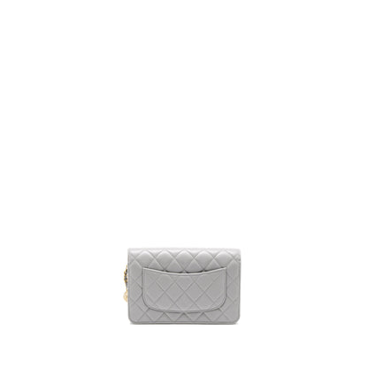 Chanel Pearl Crush Wallet on Chain Lambskin Light Grey Brushed  (Microchip)