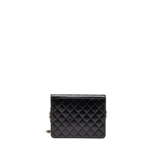 Chanel Vintage Square Flap Chain Bag Lambskin Black