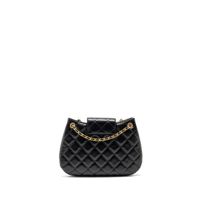 Chanel 24C Quilted Small Messenger Bag Black Lambskin  (Microchip)