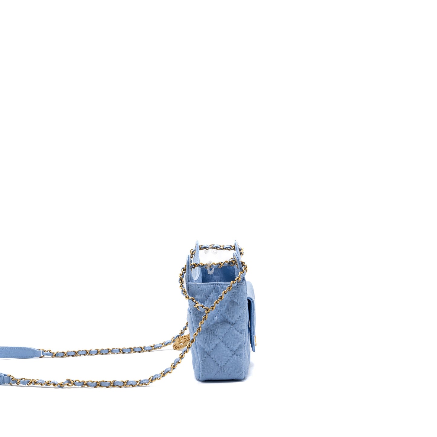 Chanel 23c Small Hobo Bag Caviar Light Blue (Microchip)