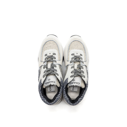 Chanel size 37 CC logo sneakers suede leather / fabric light grey