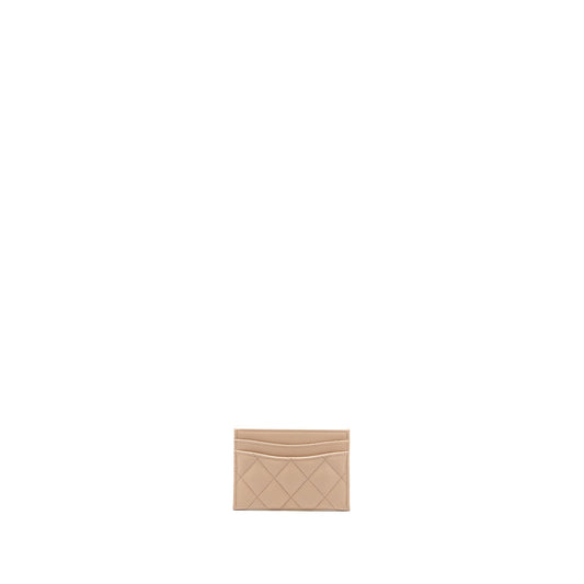 Chanel classic card holder caviar light beige L