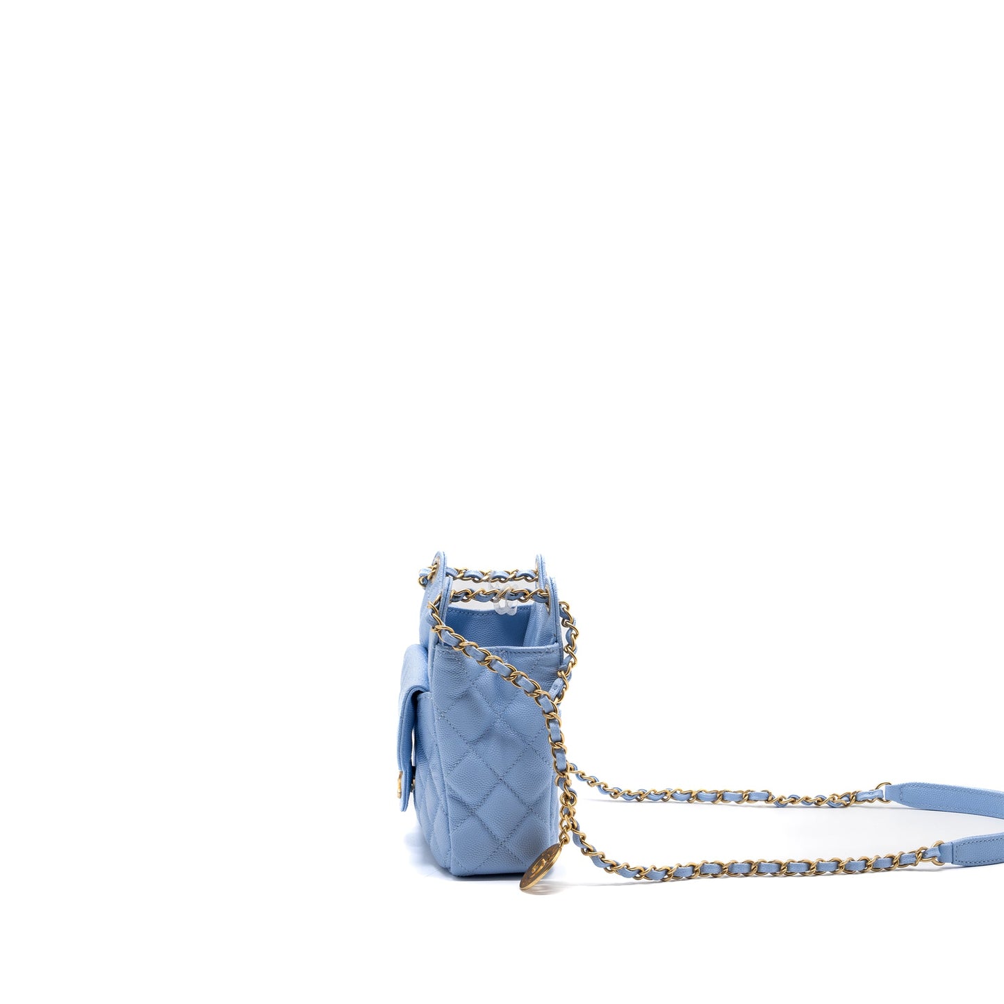 Chanel 23c Small Hobo Bag Caviar Light Blue (Microchip)