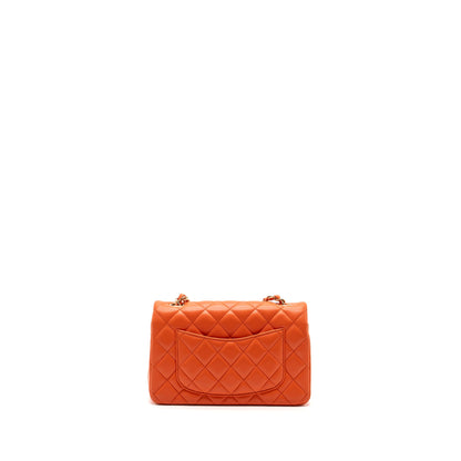 Chanel Mini Rectangular Flap Bag Lambskin Orange