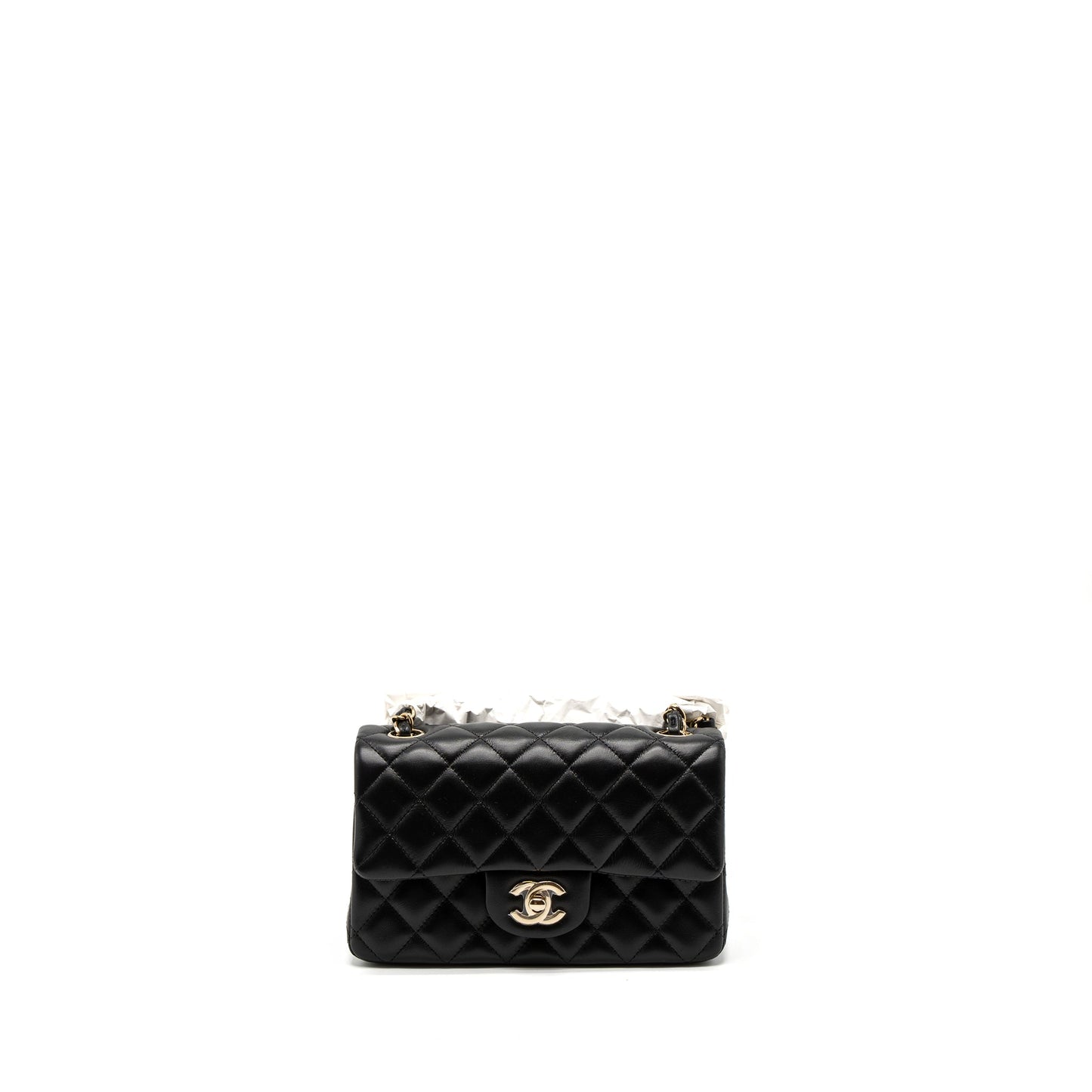 Chanel Mini Rectangular Flap Bag Lambskin Black L (Microchip)
