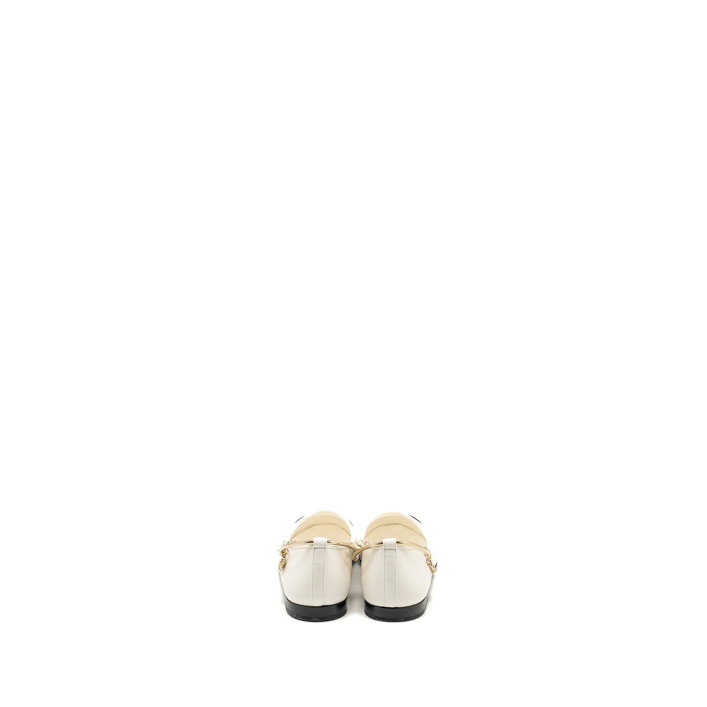 Chanel size 38.5 ballet flats white / black
