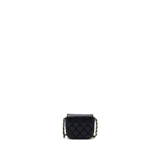 Chanel Mini Clutch With Chain Caviar Black L (microchip)