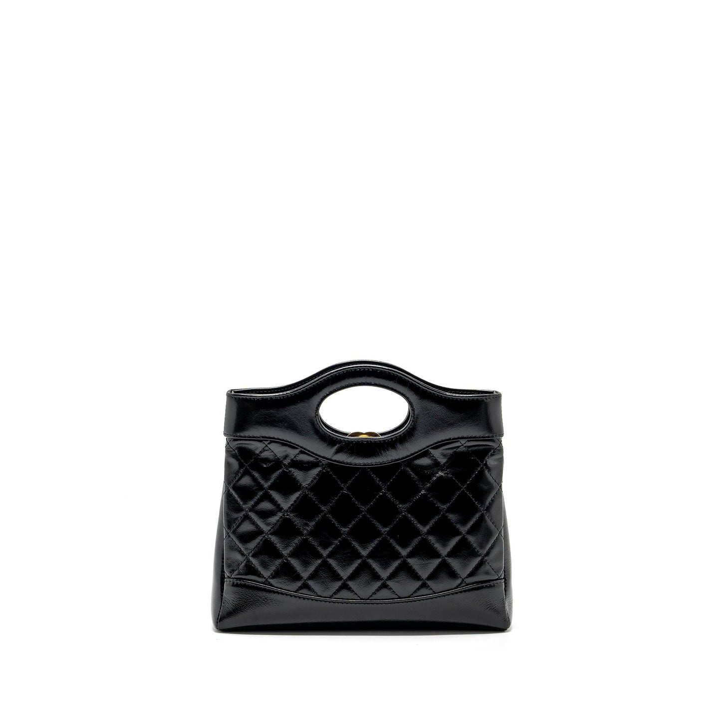 Chanel 23C mini 31 bag shiny calfskin black L (microchip)