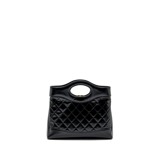 Chanel 23C mini 31 bag shiny calfskin black L (microchip)