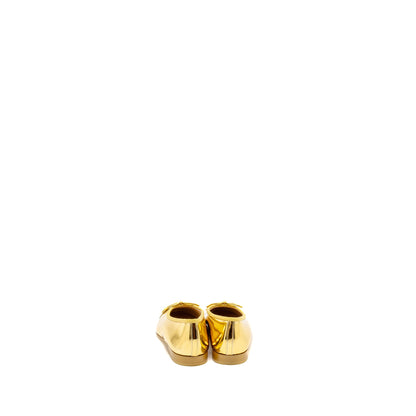 Chanel Size 36 22K Ballerinas Flat Shoes Calfskin/Patent Gold