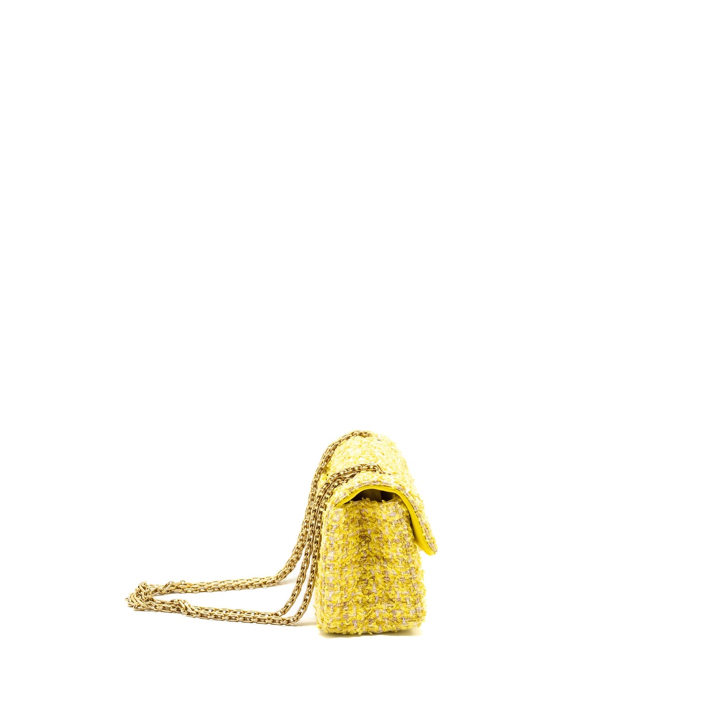 Chanel Mini 2.55 Reissue Flap Bag Tweed Yellow