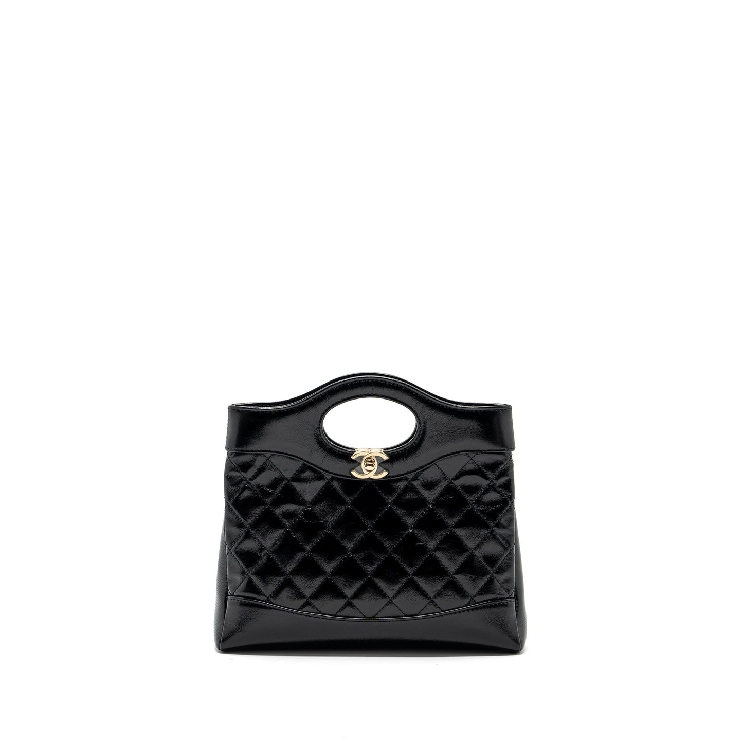Chanel 23C mini 31 bag shiny calfskin black L (microchip)