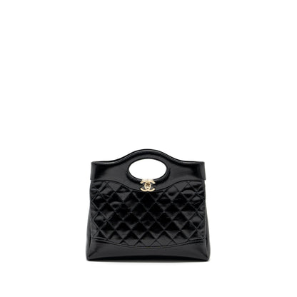 Chanel 23C mini 31 bag shiny calfskin black L (microchip)