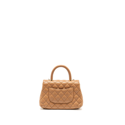 Chanel 21P Small Coco Handle Caviar caramel L