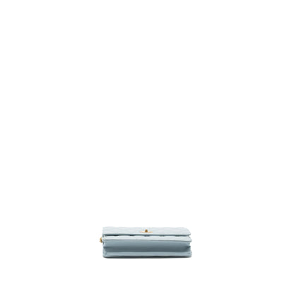 Chanel 2.55 Reissue Wallet on Chain Aged Calfskin Light Blue Brushed  (Microchip)