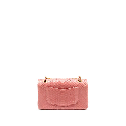 Chanel Medium Flap Bag with Detailed Charms Python Pink