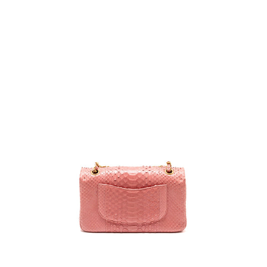 Chanel Medium Flap Bag with Detailed Charms Python Pink