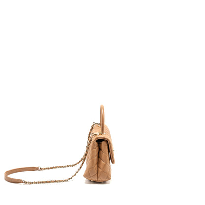 Chanel 21P Small Coco Handle Caviar caramel L