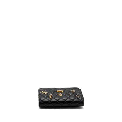 Chanel 2.55 Reissue Lucky Charms Wallet On Chain Aged Calfskin Black