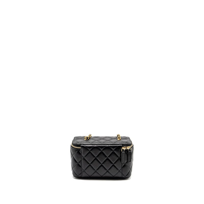 Chanel Pearl Crush Long Vanity Case Lambskin Black  (Microchip)