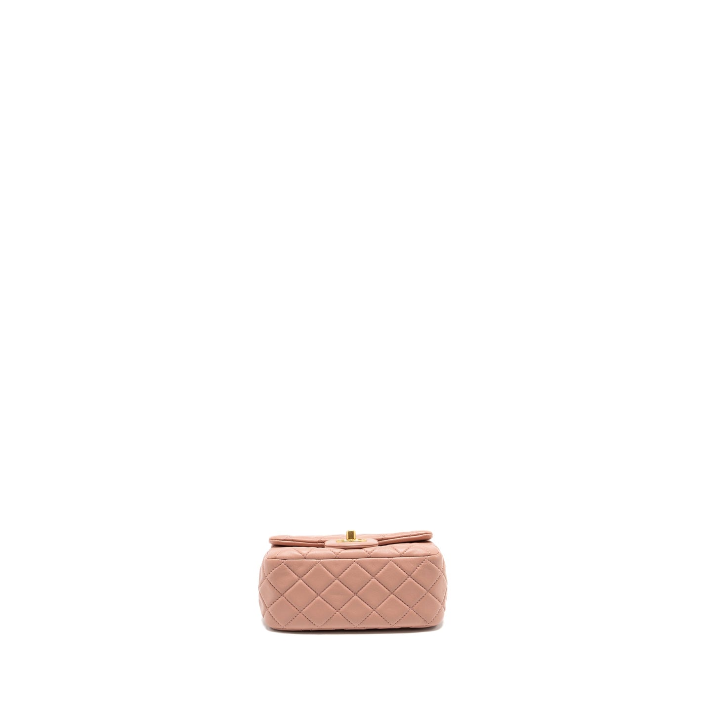 Chanel Pearl Crush Mini Square Flap Bag Lambskin Pink  (microchip)