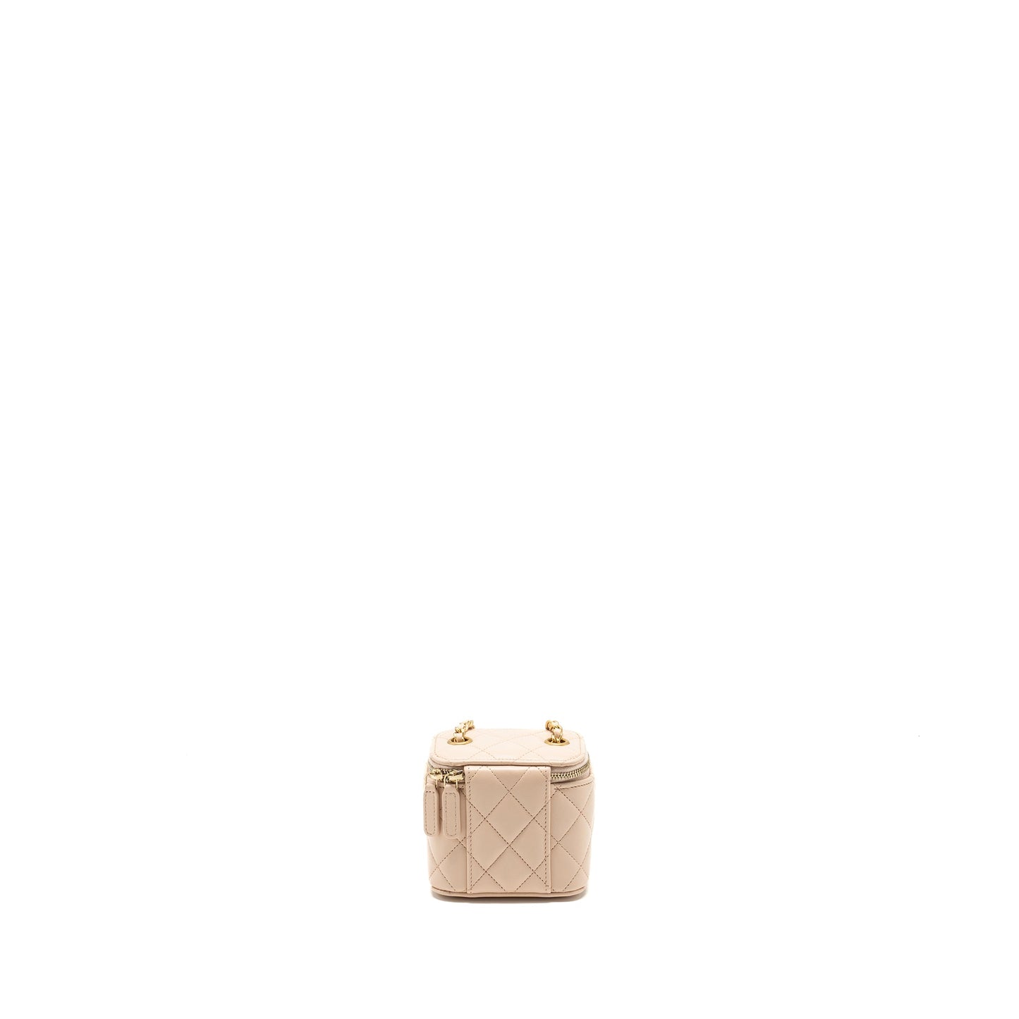 Chanel Pearl Crush Mini Vanity with Chain Lambskin Light Beige