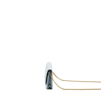 Chanel 2.55 Reissue Wallet on Chain Aged Calfskin Light Blue Brushed  (Microchip)