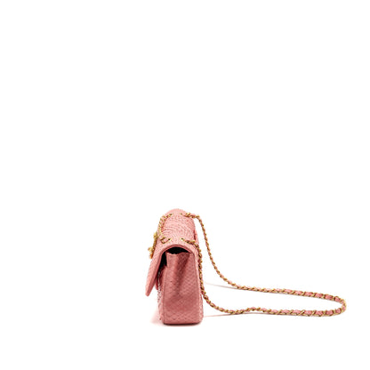 Chanel Medium Flap Bag with Detailed Charms Python Pink