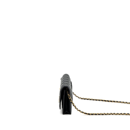 Chanel 2.55 Reissue Lucky Charms Wallet On Chain Aged Calfskin Black