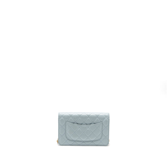 Chanel 2.55 Reissue Wallet on Chain Aged Calfskin Light Blue Brushed  (Microchip)
