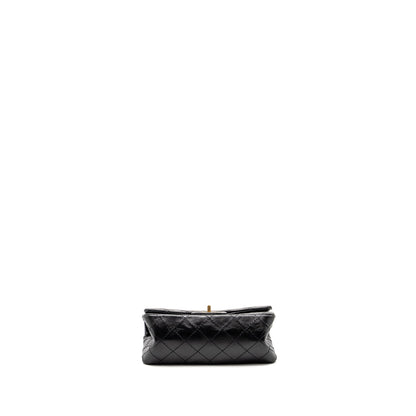 CHANEL Mini 2.55 Reissue Flap Bag Aged Calfskin Black Brushed  (Microchip)