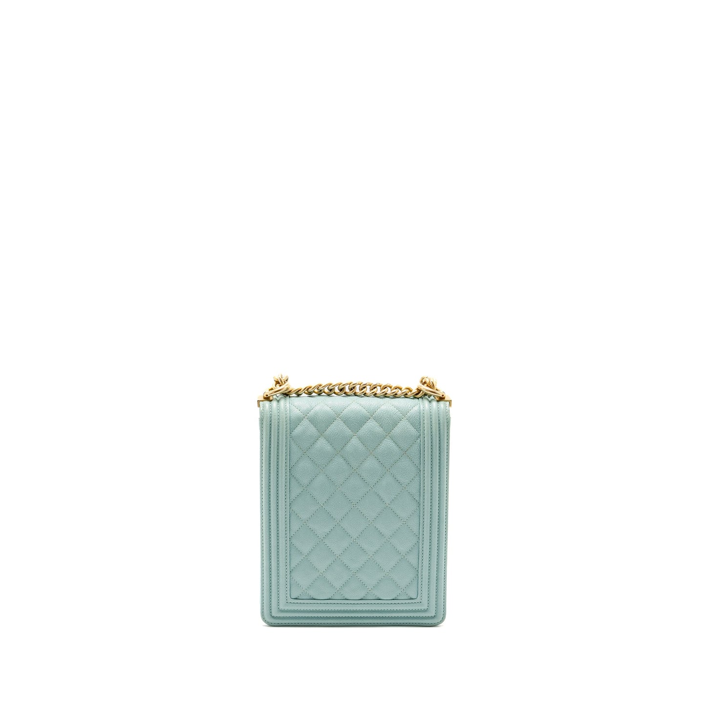 Chanel North South Boy Bag Caviar Light Blue