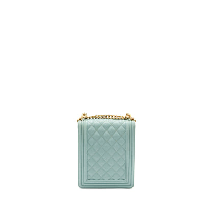 Chanel North South Boy Bag Caviar Light Blue