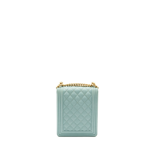 Chanel North South Boy Bag Caviar Light Blue