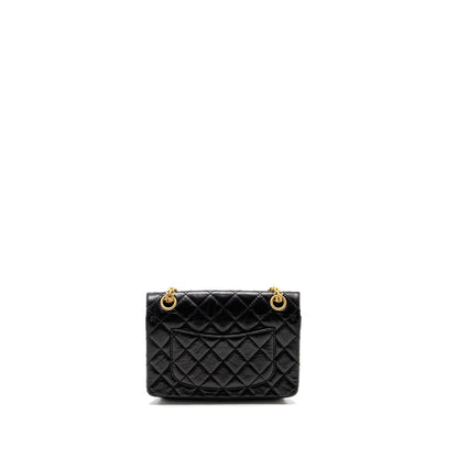 CHANEL Mini 2.55 Reissue Flap Bag Aged Calfskin Black Brushed  (Microchip)
