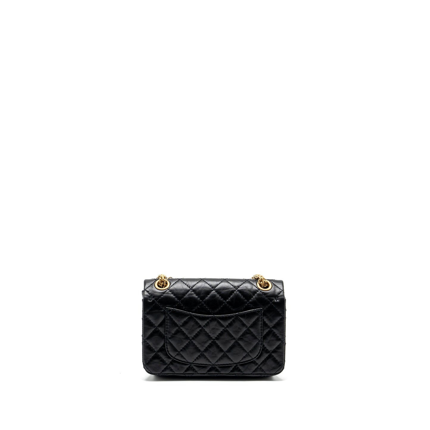 Chanel Mini 2.55 reissue flap bag aged calfskin black