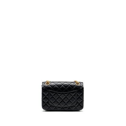 Chanel Mini 2.55 reissue flap bag aged calfskin black