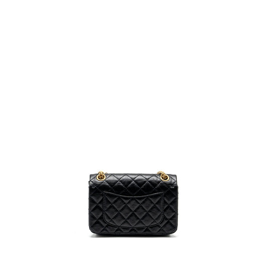 Chanel Mini 2.55 reissue flap bag aged calfskin black