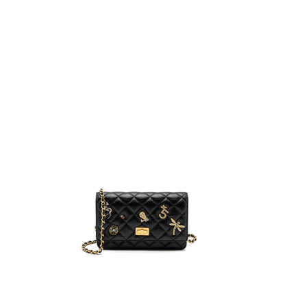 Chanel 2.55 Reissue Lucky Charms Wallet On Chain Aged Calfskin Black