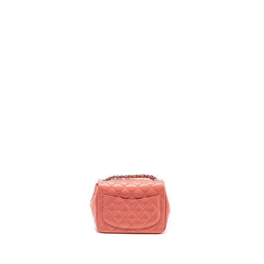 Chanel Mini Square Flap Bag Patent Pink
