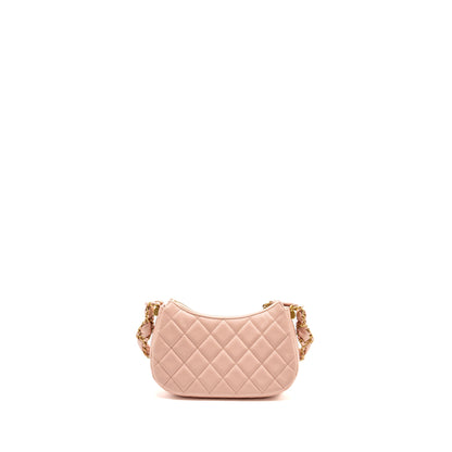 Chanel 23K Small Hobo Bag Calfskin Pink  (microchip)
